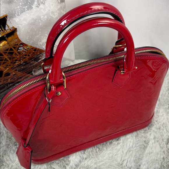 Louis Vuitton Alma Patent Leather Vernis PM Wine Red. Code FL3103 - Picture 2 of 16